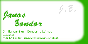 janos bondor business card